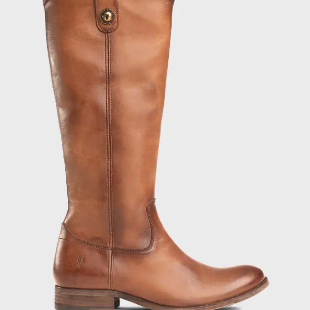 Frye Melissa Button Boots in Cognac Size 7.5M
